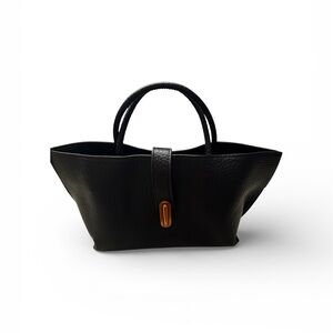 Elegant Black Tote Bag in vegan leather.  In great condition, wore once.